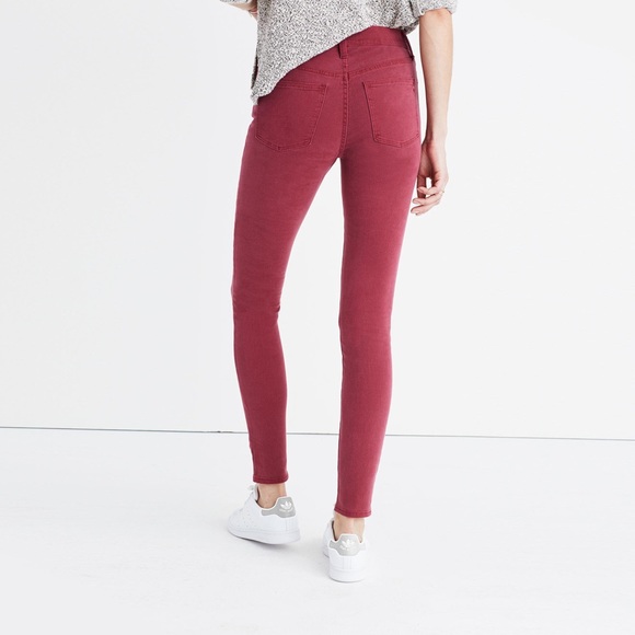Madewell Denim - Madewell 9” High Riser Faded Red Skinny Skinny Jeans Size 27